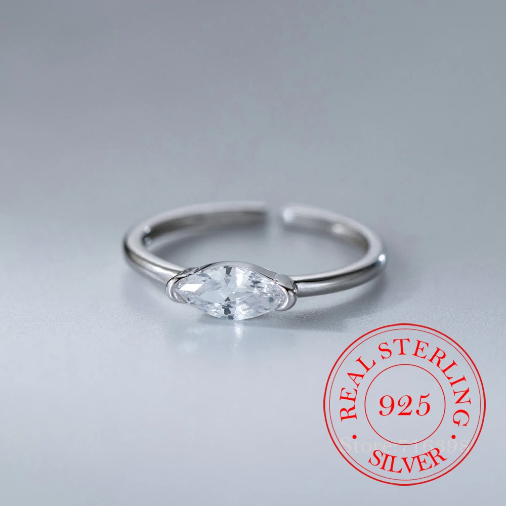 

925 Sterling Silver Crystal Rhombic Zircon Finger Rings For Woman Wedding Engagement Party Gift Charm Jewelry