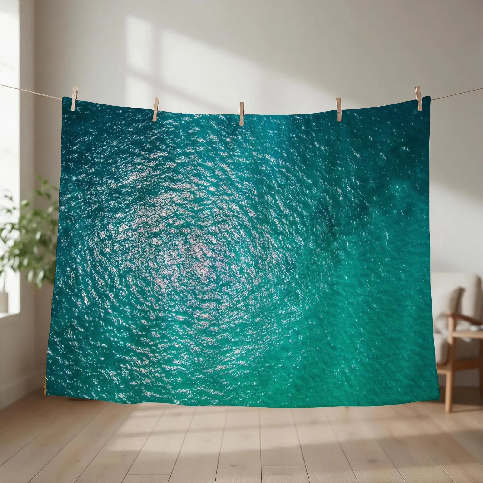 Open Ocean Battle Map for Naval Tabletop Games Miniature Map Throw Blanket couch cozy soft plush fuzzy picnic outdoor blanket