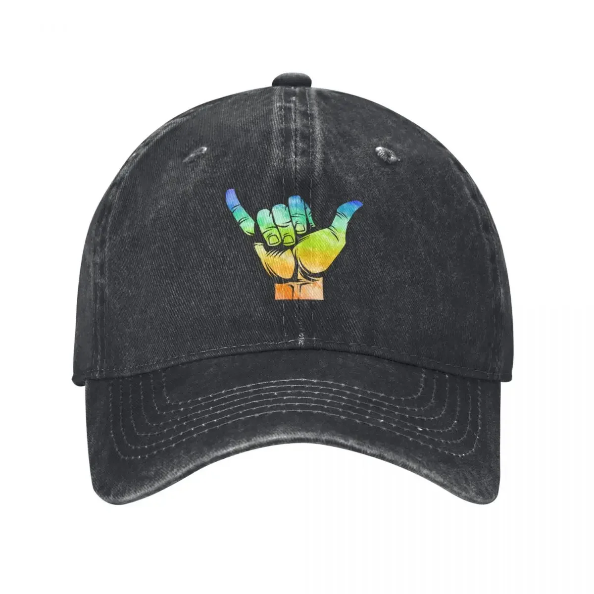 Tie dye Shaka shuckas hang loose surf sign Baseball Cap fashionable Designer Hat Beach Outing Ball Cap Boy Women's