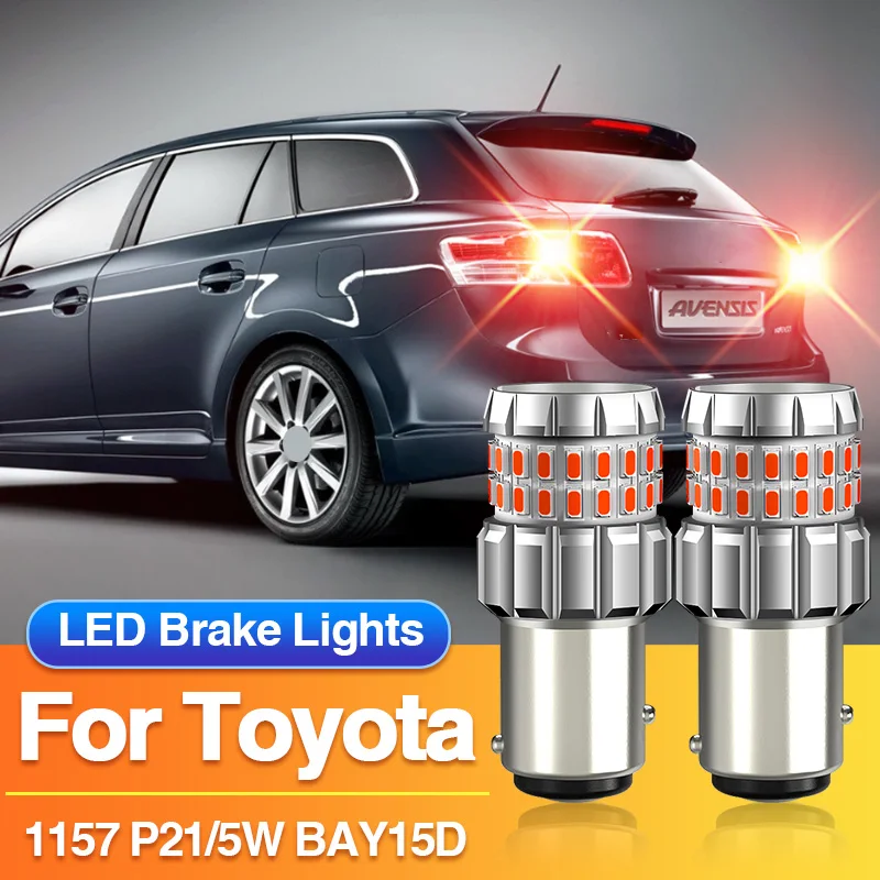 

2×1157 P21/5W LED Brake Light BAY15D Red Tail Blubs for Toyota Avensis Estate T22 T25/Aygo B1/Corolla E120 E130/Verso Zer Zze12
