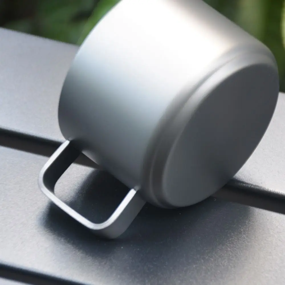 2pcs High Quality Small Size Coffee Cup Double Layer Multistyles Coffee Spoon Teacup Titanium Alloy Cup