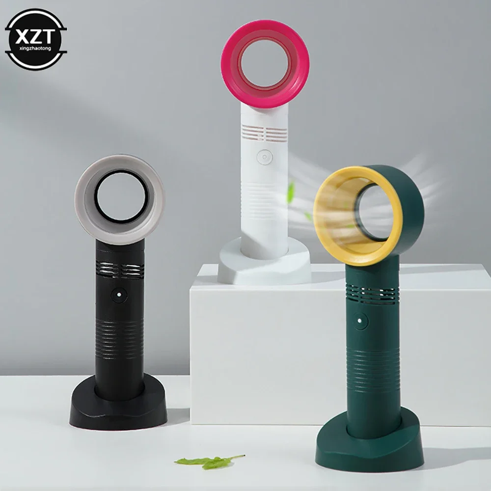 New Bladeless Fan USB Rechargeable Handheld Mini No Leaf Ultra-quiet Fans Air Cooler Fans For Desktop Travel Outdoor Office
