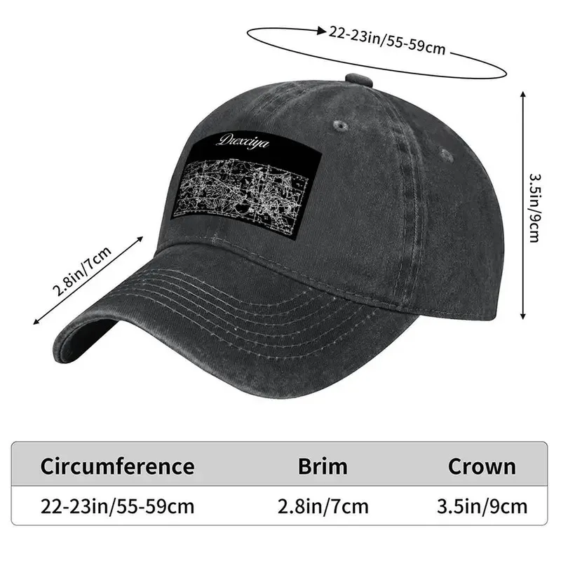 Drexciya Grava 4 Retro Unisex Baseball Cap - Black/White Logo & Map-Like Chart Design, PVC Coated High Quality Hat for Men & Wom