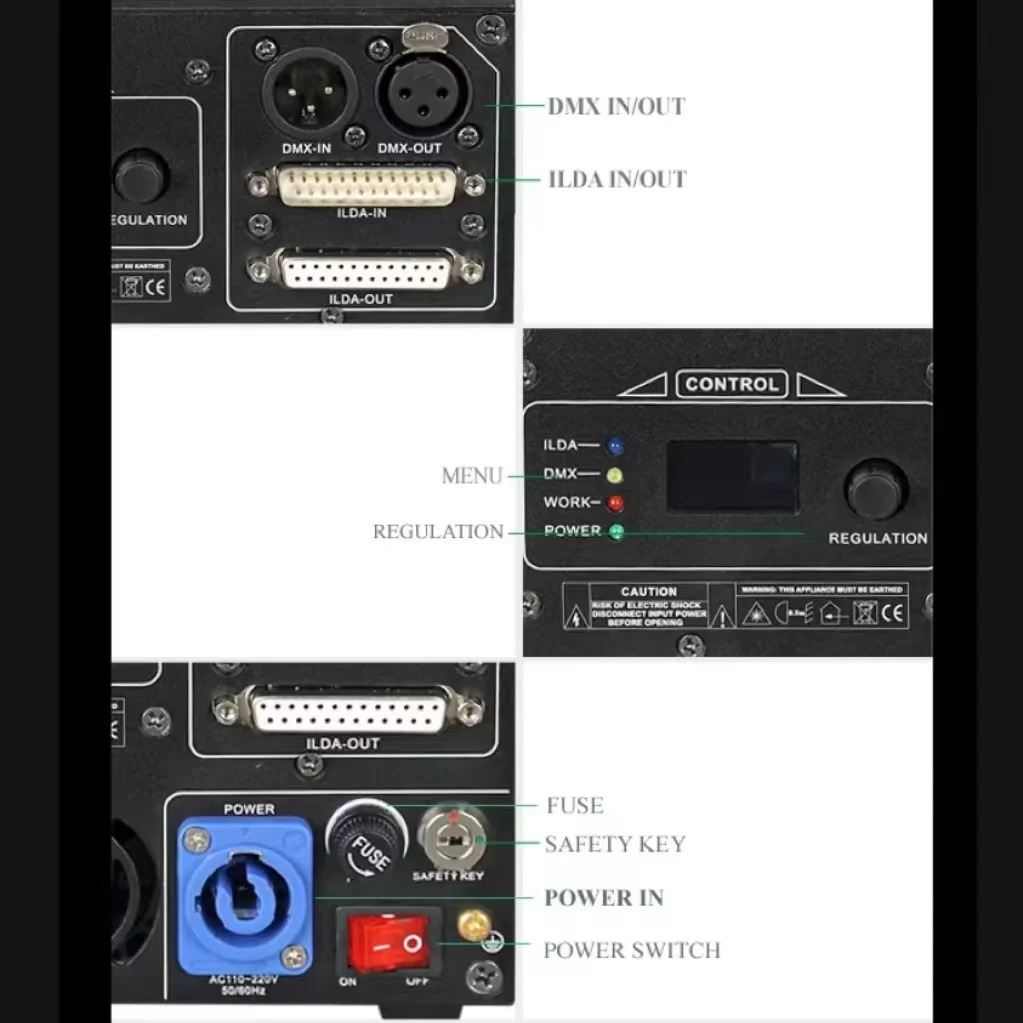 Luce professionale per animazione da discoteca con telecomando DMX512 da 3 Watt RGB 3in1