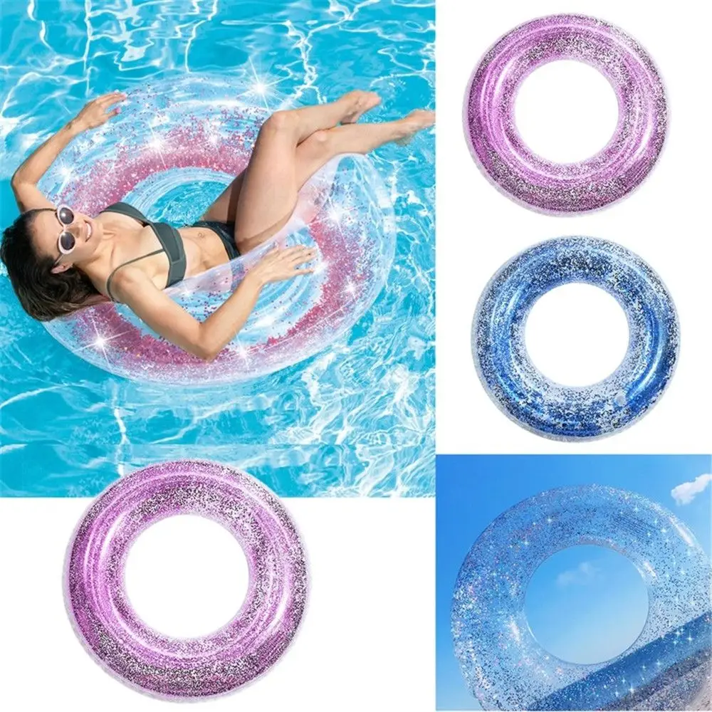 Adult Children Fun Transparent Glitter Pool  Swimming Pool Swimming Ring Safety Float Circle