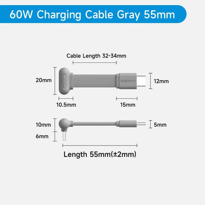 Hagibis USB-C rechtwinkliges Kabel, kurz, 90-Grad-Typ-C-Ladekabel, Powerbank, schnelles Laden, Kapselkabel, PD 60W für iPhone 17 Pro Max 16 15