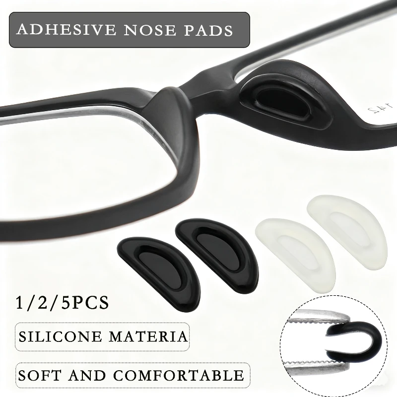 2/5Pairs/Packs Adhesive Eyeglass Nose Pad Anti-Slip Stick On Silicone Nose Pad for Sunglasses Thin Nose Pads Eyewear Accessories
