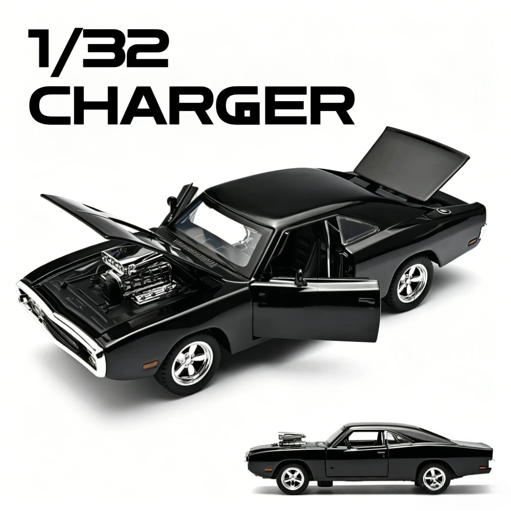

1:32 Charger Hellcat Car Model Toy Exquisite Interior Rear Wheel Pull Back Sports Cars Alloy Diecast Models Great Collectible
