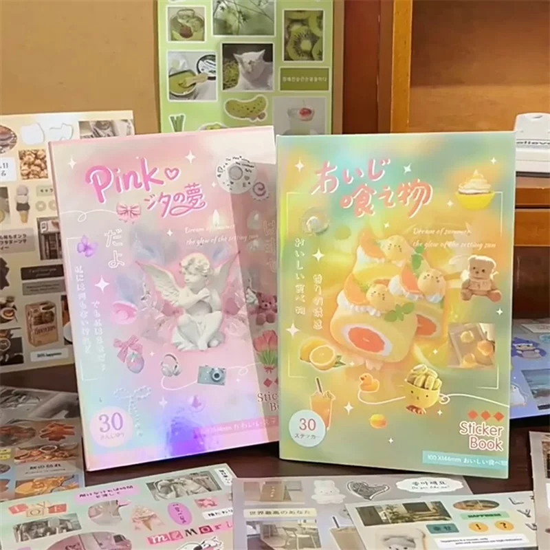 30sheets Kawaii Ins Dreamland Fantasy Japanese Stationery Die Cut Stickers Book Creative DIY Diary Scrapbook Aesthetic Supplies