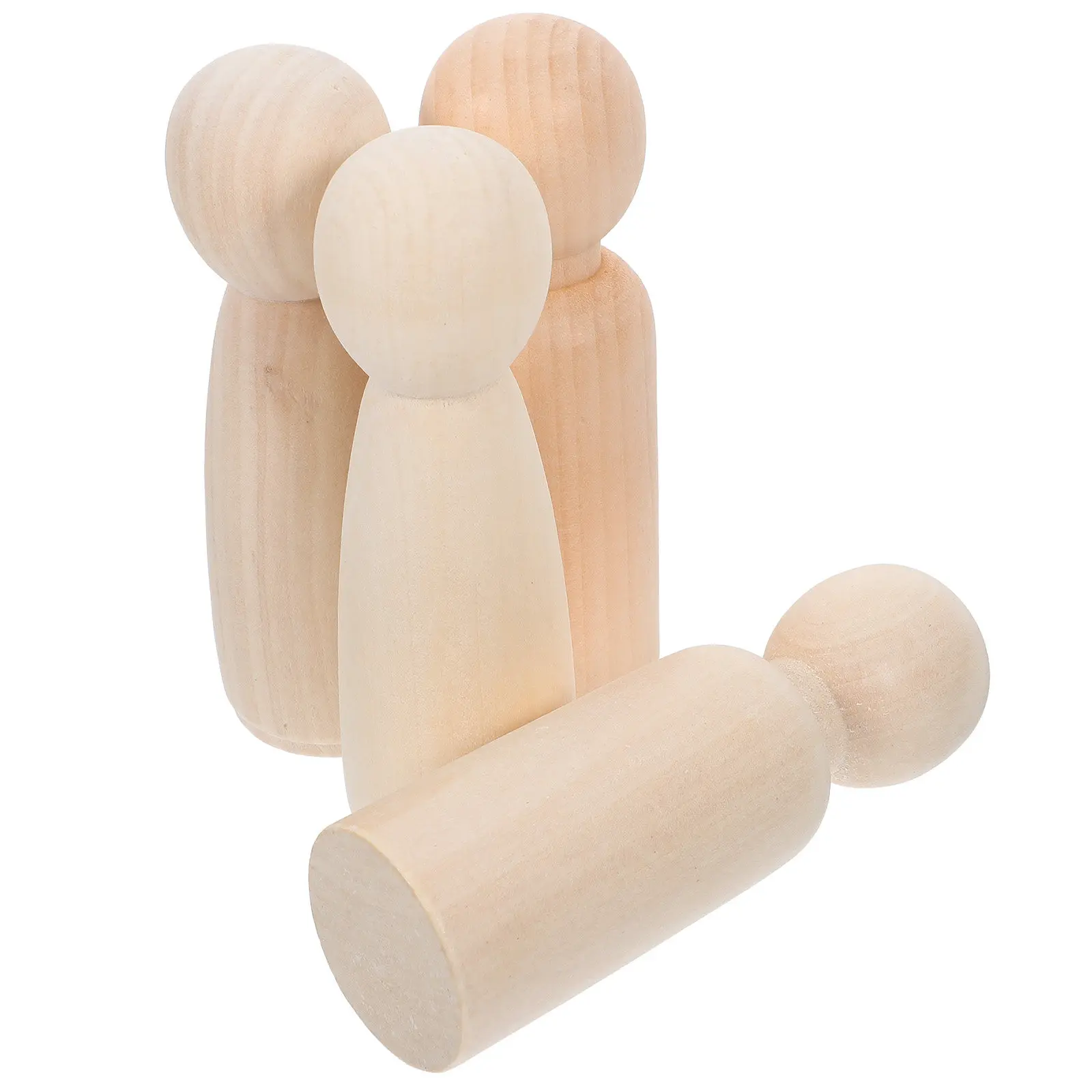 4Pcs Wooden Peg People Unfinished DIY Craft Kit Kids Painting Activity Encourages Creativity Imagination Hands-on Learning Blank