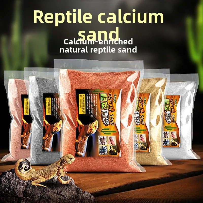 

Reptile Calcium Sand Bearded Tortoise Substrate Desert Terrarium Digging Sand for Leopard Geckos Lizard Pacman Frog Bedding 1KG