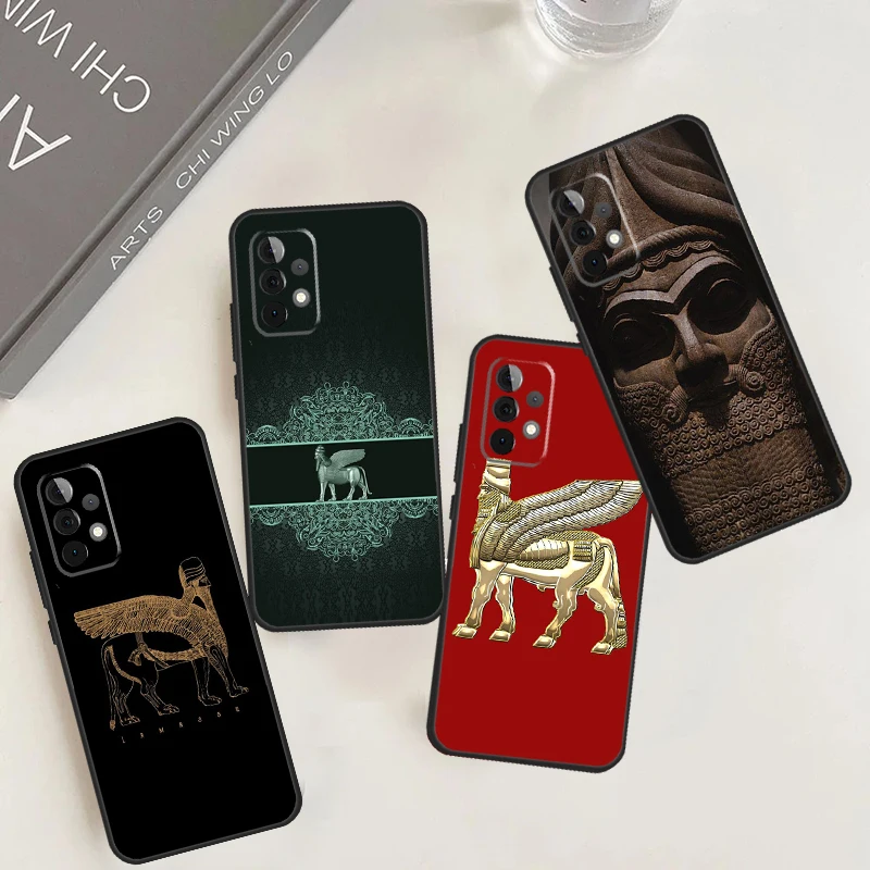 Assyrian Lamassu Winged Bull Funda For Samsung Galaxy A13 A23 A33 A53 A52 A32 A22 A12 A51 A71 A15 A25 A14 A34 A54 Case