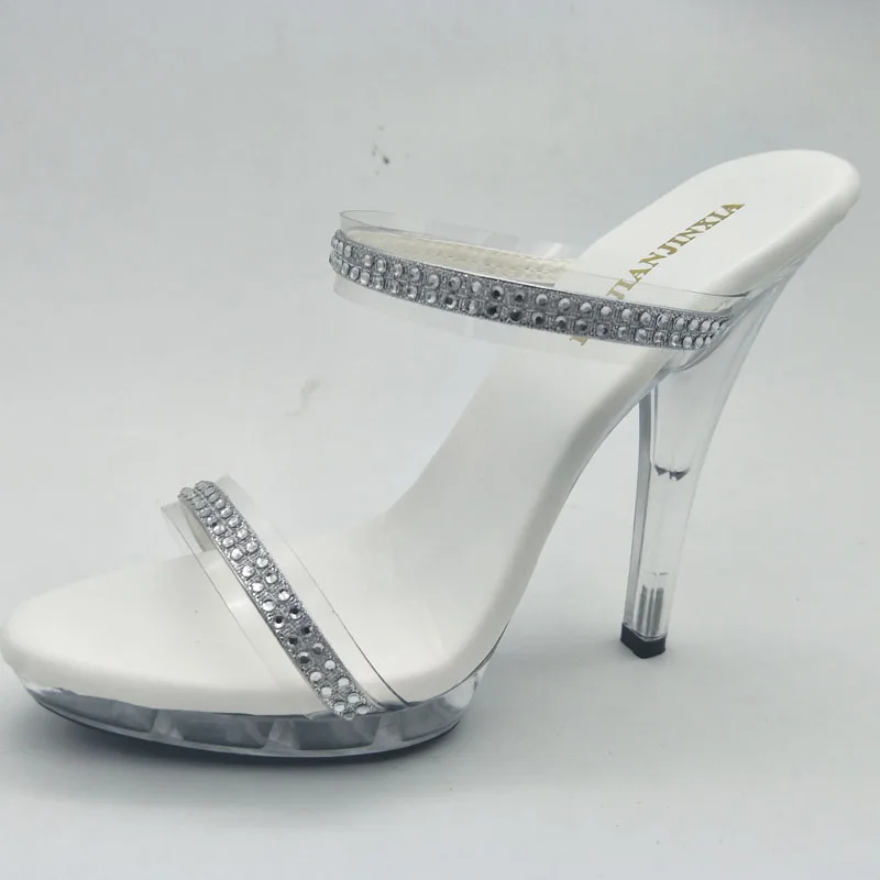 

New 5 Inch High Heels 13CM Stripper Shoes Rhinestone Decoration Transparent Girl Shoes Sexy Crystal Shoes