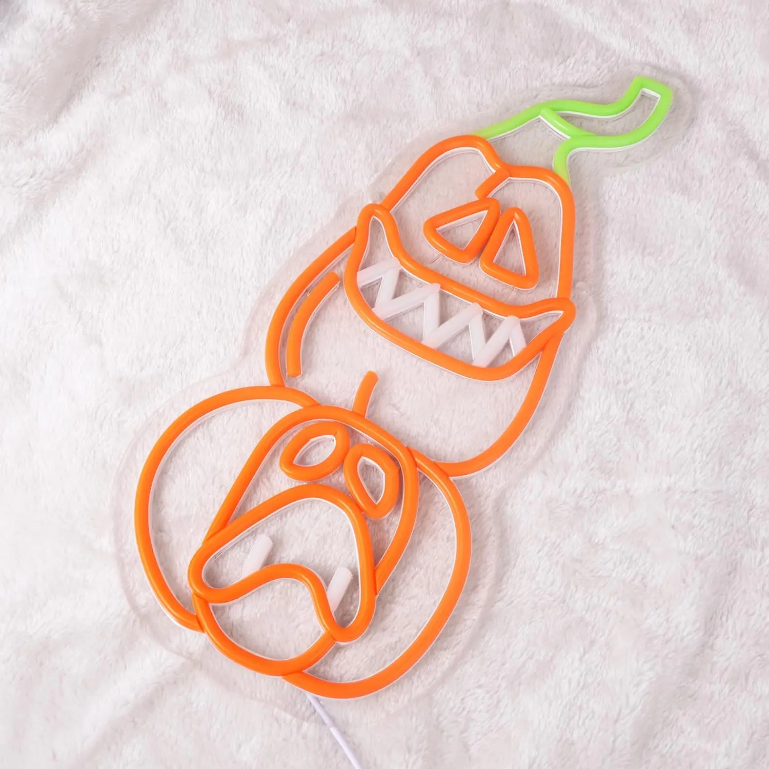 Whimsical Pumpkin Mannequin LED Neon Sign USB Dimmable Neon Light Sign for Gameroom Bedroom Bar Livingroom Party Gift Wall Decor