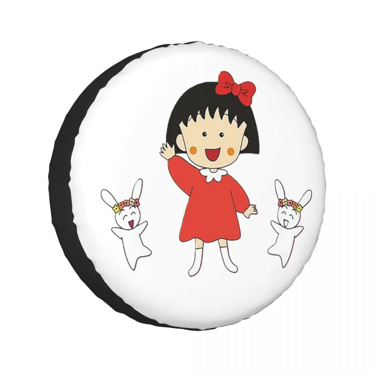 Custom Chibi Maruko Chan Spare Tire Cover for Jeep SUV RV 4WD Trailer 4x4 Wheel Protector Covers 14" 15" 16" 17" Inch