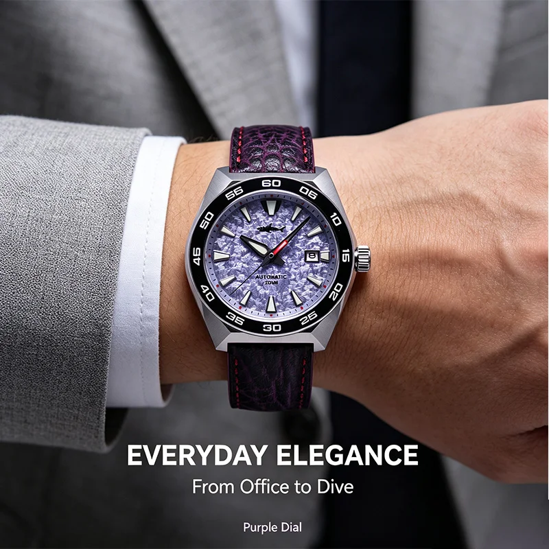 Men's Watch NH35 Automatic Mechanical Sapphire Crystal 200m Waterproof Luminous Dial Watches for Man
