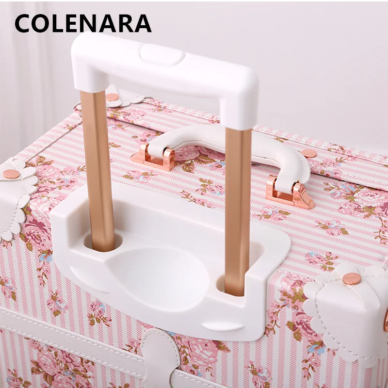 COLENARA High-quality Suitcase PU Boarding Box Large-capacity Trolley Case Women's 20