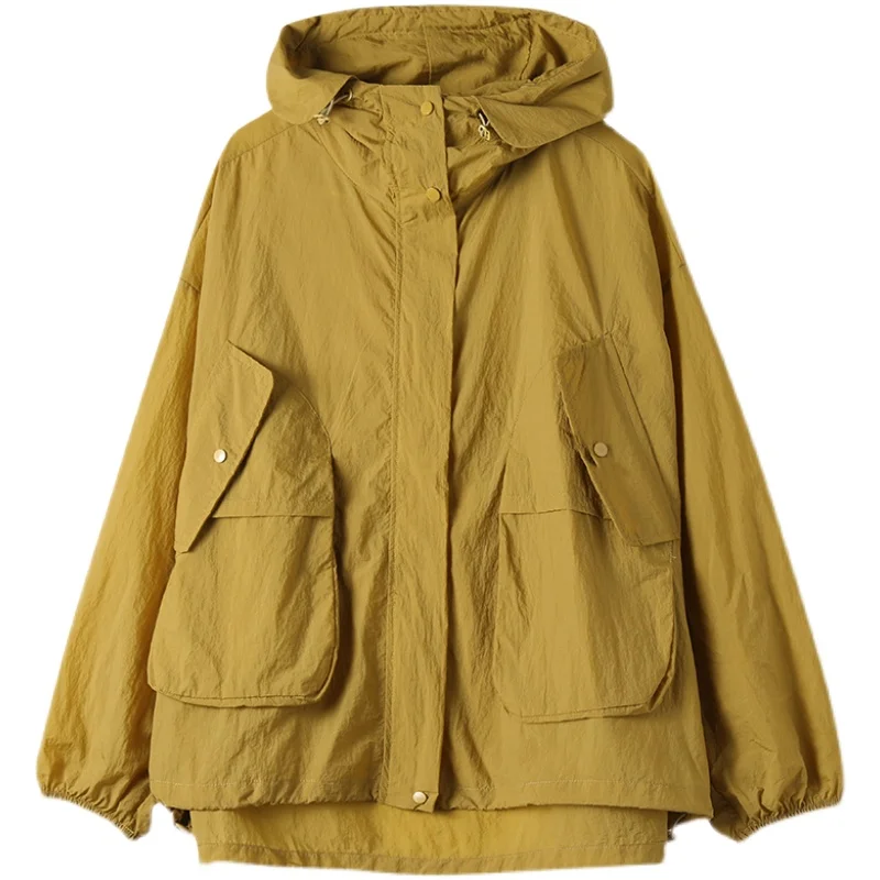 ملابس نسائية صيفية كبيرة الحجم كاجوال بغطاء للرأس للحماية من الشمس، النسخة الكورية الرقيقة، فضفاضة قابلة للتنفس، مكيف هواء... #5