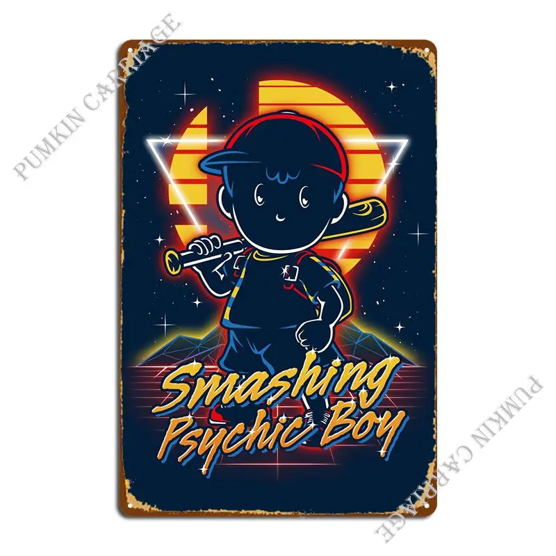 Retro Smashing Psychic Boy Metal Signs Pub Cinema Decoration Classic Tin Sign Poster