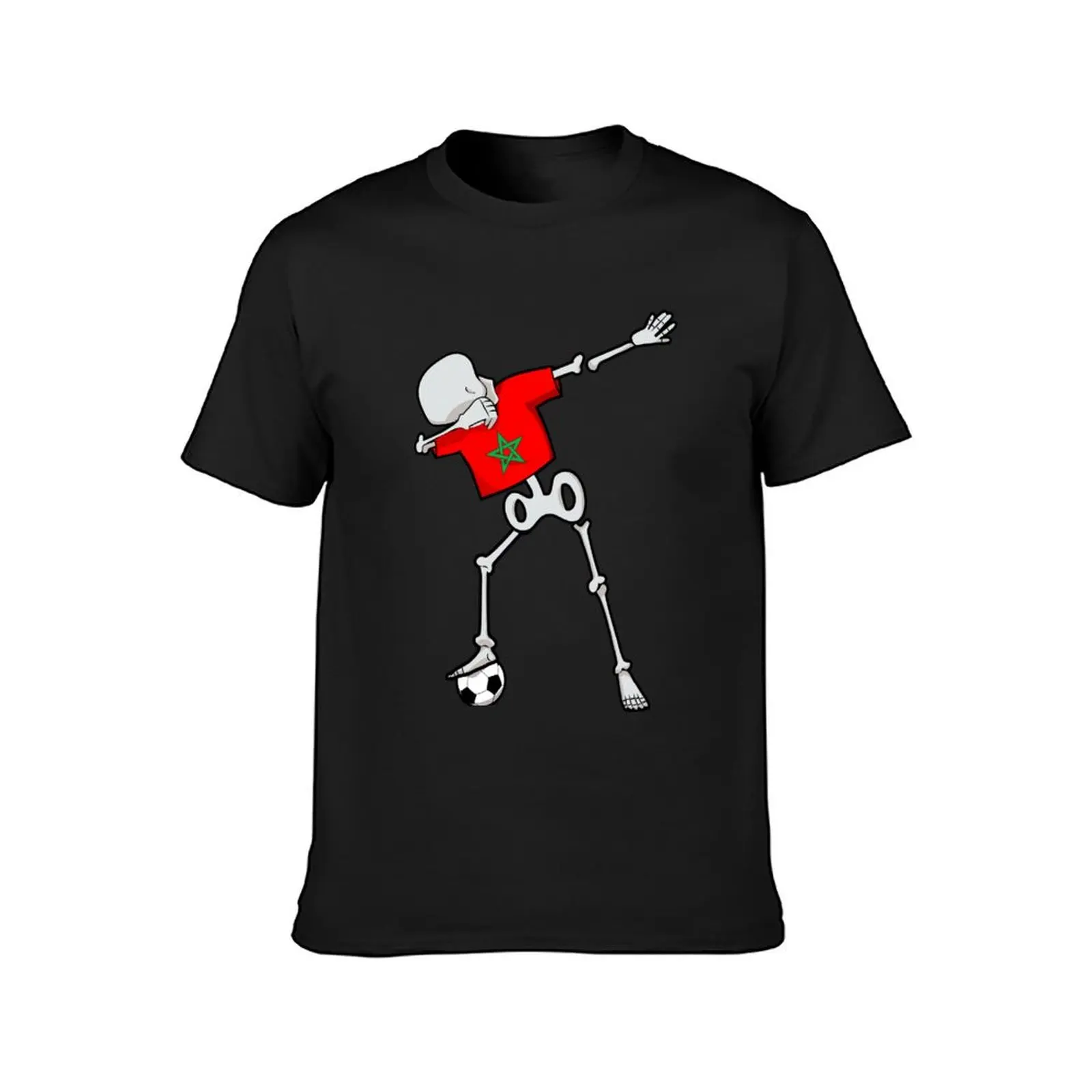 Dabbing Soccer Football Skeleton Morocco T-Shirt anime clothes quick-drying black t shirts for men