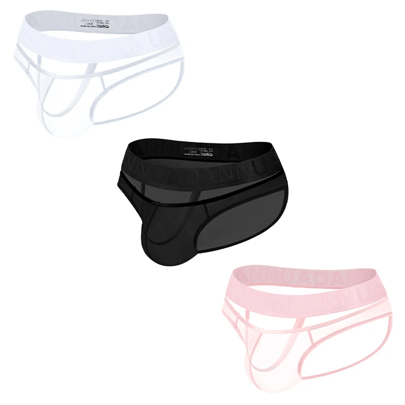 

3Pcs Sexy Men Underwear Ultra-thin Transparent Gays Men's Underpants Briefs Bikini Man Panties Sissy Breathable Men Brief Trunks