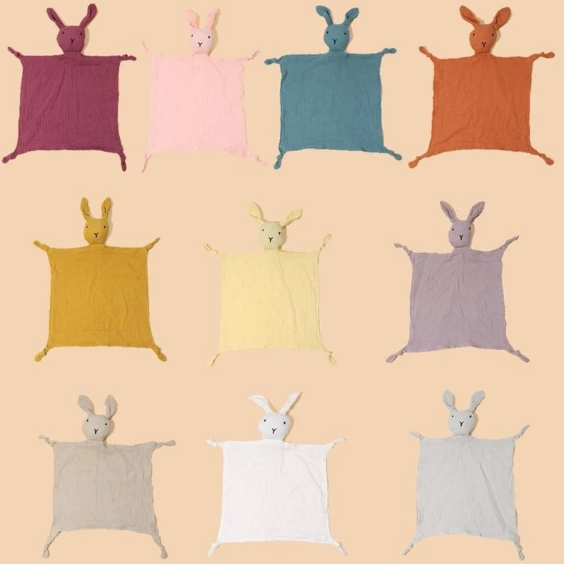 J15U الطفل المعزي بطانية القطن بطانية أمان الطفل محبوب صبي فتاة للجنسين لينة الطفل هدية للأطفال الرضع حديثي الولادة