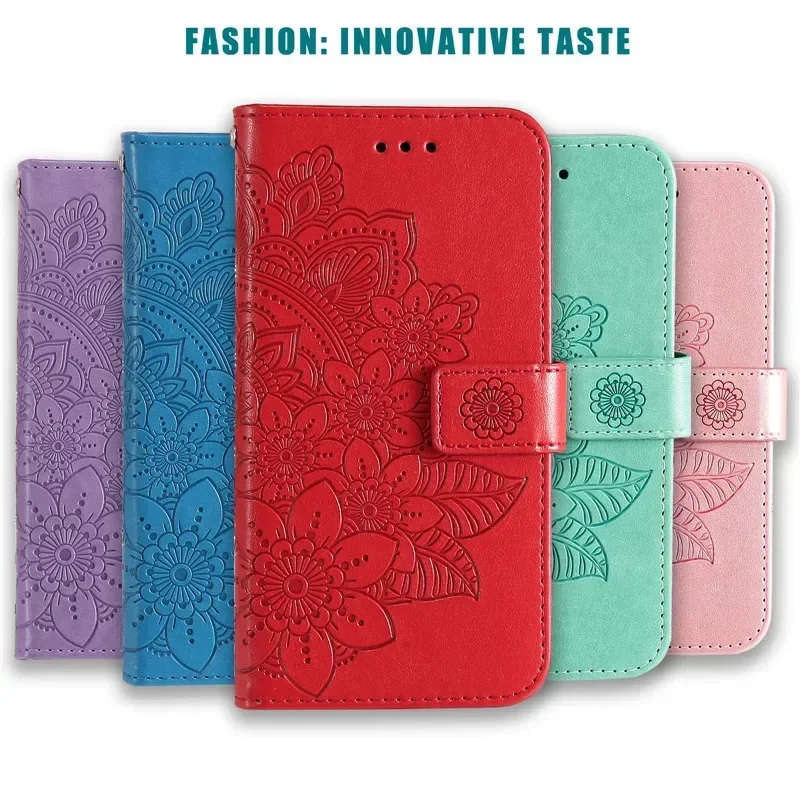 ريترو الطوطم الشمس زهرة المحفظة الجلدية قضية الهاتف لهواوي نوفا 13 برو 12 11 الترا 10 SE 9 8i 10 12i 11i 12S لايت 5G غطاء الوجه