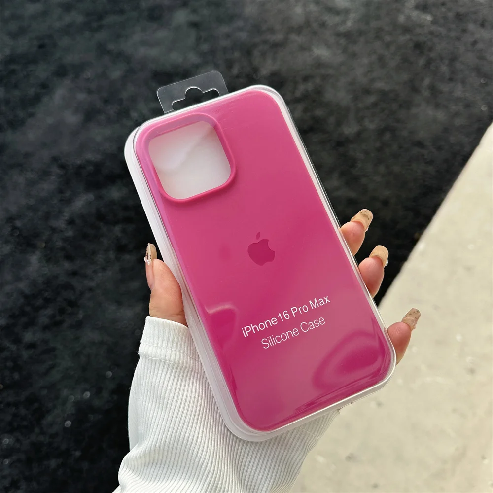 Flüssigsilikon-Logo-Handyhülle für iPhone 17 16 Pro Max, für Apple 16 13 12 15 17 Pro Max 14 17Pro 11, weiche Schutzhülle mit Box