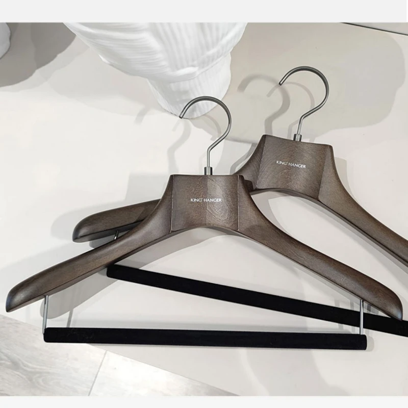 Clothes Hanger Thickened Adult High-End Solid Wood Light Luxury Retro High-End Wardrobe Cloakroom Special Storage Set Gift Box