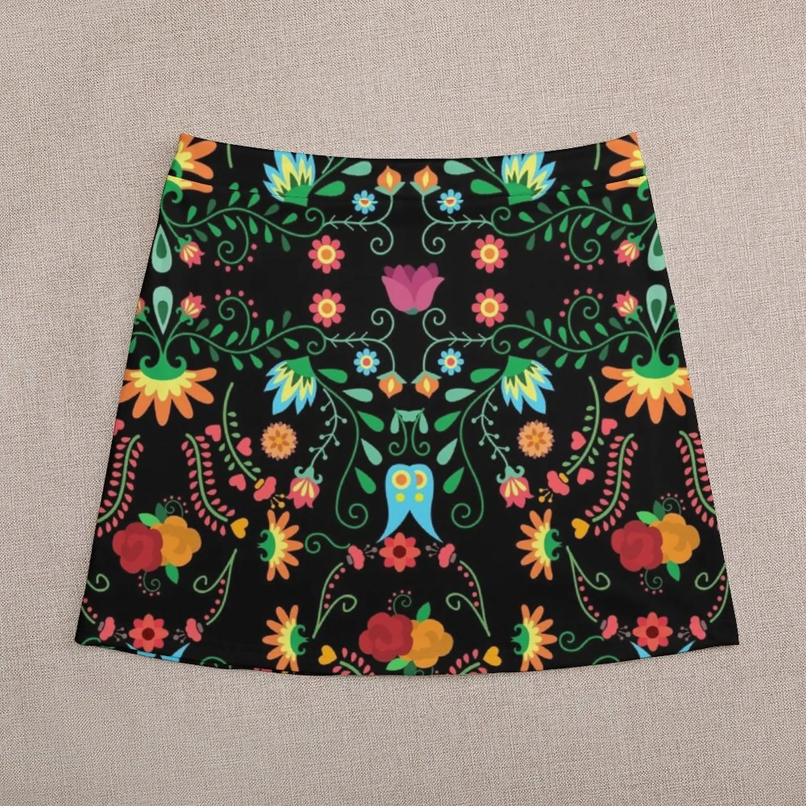 Mexican Flowers Mini Skirt women\'s skirts trend 2023 summer skirts