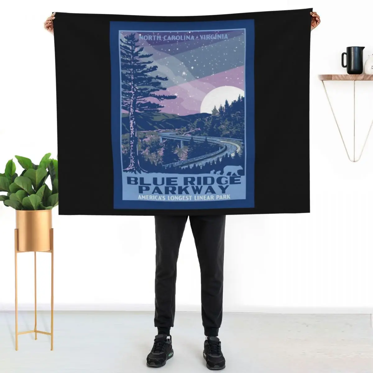 Blue Ridge Parkway Original Wpa Style National Park\t Throw Blanket sofa bed Giant Sofa Baby Summer Beddings Loose Blankets