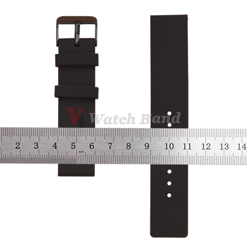 4pcs Watchband Black Strap Loop Ring 8/10/12/14/16/17/18/19/20/21/22/24/26/28/30mm Silicone Watch Band Accessories Holder Locker