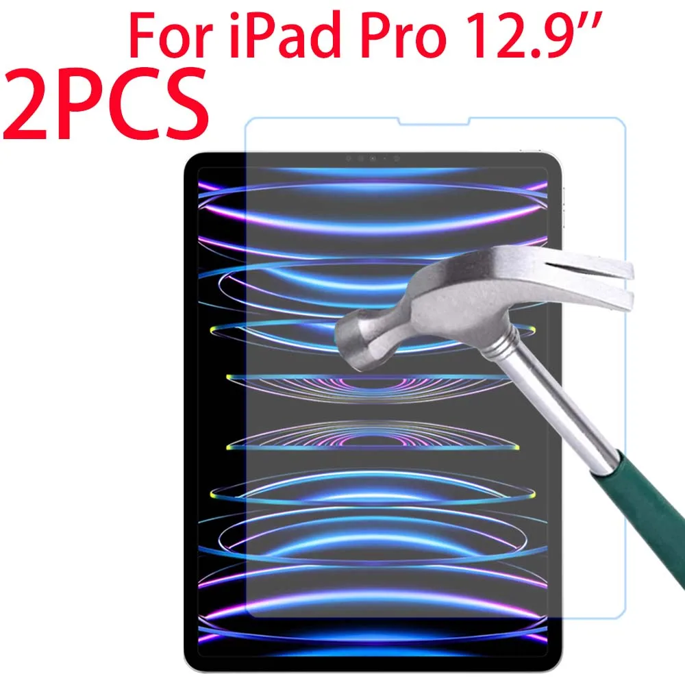 

2 PCS HD Tempered Glass Screen Protector For Apple iPad Pro 12.9 inch 2022 2021 2020 2018 2017 2015 Tablet Glass Protective Film