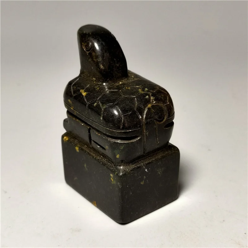 Supply Antique Stone Vintage Crafts Iron Stone Turtle Seal Engraving Longevity Turtle Seal Ornament Wholesale