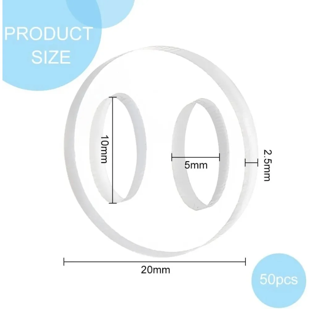50PCS Acrylic Hollow Pom Removable Button Flat Round Hat Pom Holder Knitted Hat Making Fastener Tool
