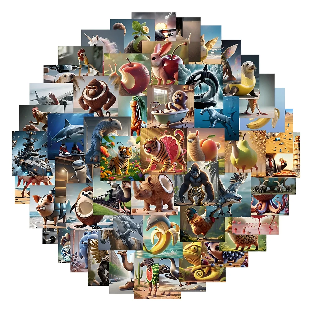 

10/30/50/120pcs Tung Tung Sahur Italian Brainrot Animal Meme Stickers for Kids Abstract Cartoon Decoration Decals Toys Gifts