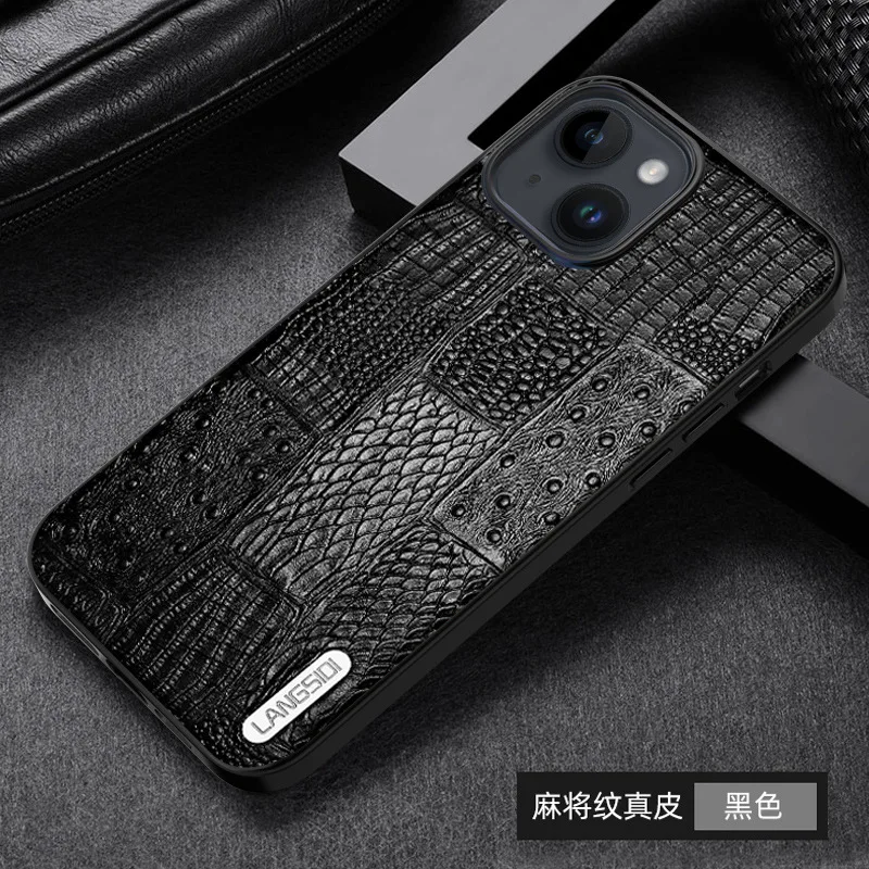

Luxury Brand Phone Cases For Apple Iphone 12 Pro XR 8 Genuine Leather Shockproof Back Cover Case