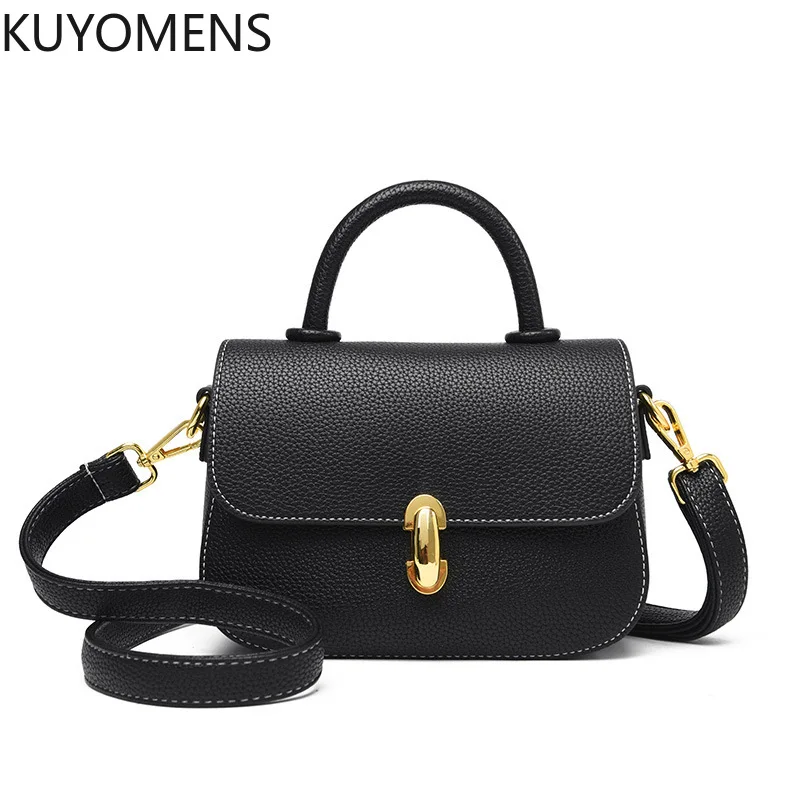 Luxury Soft Genuine Leather Handbag Fashion Women Shoulder Messenger Bag Solid Color Cowhide Tote Fashion Female Crossbody Sac