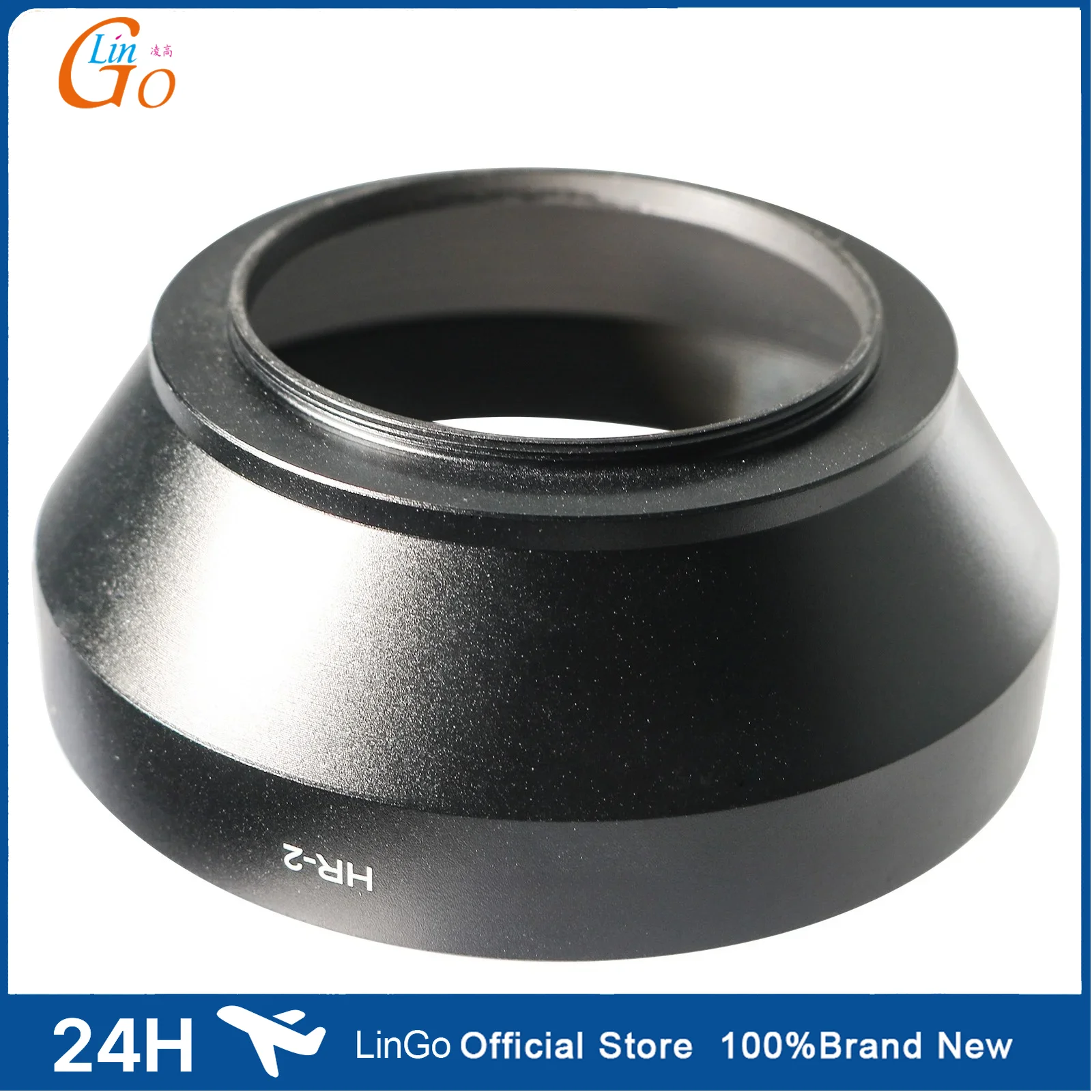LinGo 52mm Metal Screw-in Camera Lens Hood for 50mm f/1.4D f/1.8D & f/1.2 Lens, HR-2 Style Replacement Cylindrical Sunshade