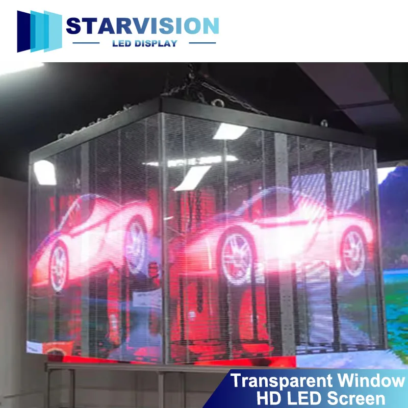 

LED Transparent Window Screen Full Color HD Display For Storefront Branding