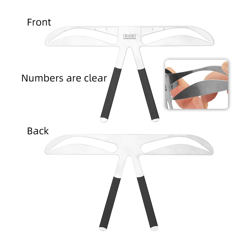 

Eyebrow Tattooing Ruler Premium Stainless Steel Shaping Tool for Accurate Positioning Portable Eyebrow Measuring Stencil