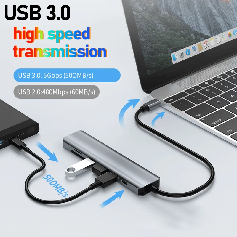 Multi-USB Type-C HUB thunderbolt dock station HD para laptops Dell Lenovo HP Hua Xiaomi MacBook Macmini Acessórios para Mac satechi