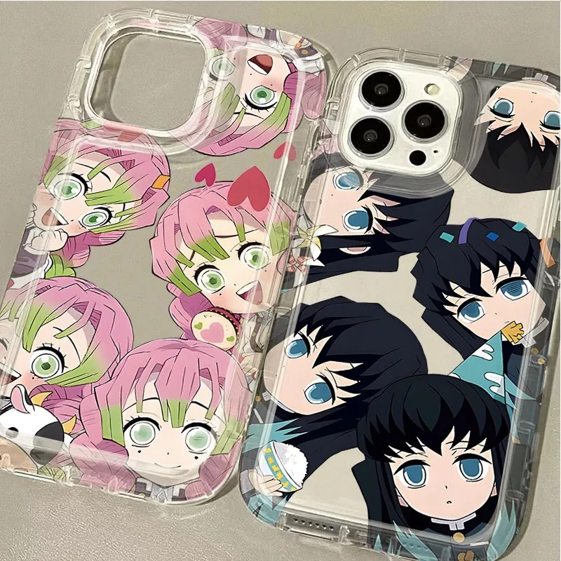 Cartoon Anime Demon Slayer Clear Case for VIVO Y02 Y15S Y16 Y17S Y20 Y21 Y35 Y36 Y50 Y77 Y91 Y93 2020 5G Airbag Shockproof Cover