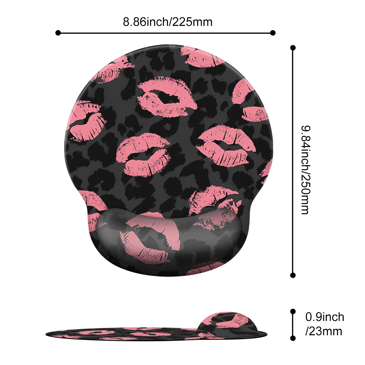 Black And Pink Lip Simple Mouse Pad Wrist Ergonomic Soft Anti-Slip Wrist Rest Support Mat Computer Mouse Pad For Office  PC