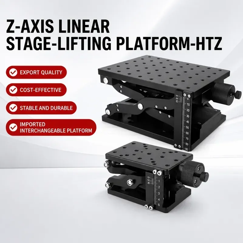 HTZ120/210 Manual Lift Z Axis Scissor Sliding Table Vertical Lift Platform Linear Displacement Stage