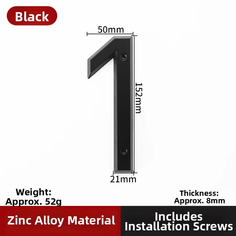 6 Inch Tall Black Aluminum Floating House Number 3D Modern Outdoor Sign for Home Display and Weather Resistance
