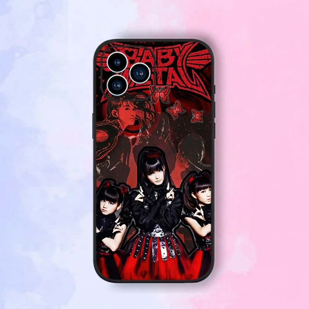 Babymetal Japanese girl idol Phone Case For iPhone 15,14,13,12,11,XS,XR,X,8,7,Pro,Max,Plus,mini Silicone Black Cover