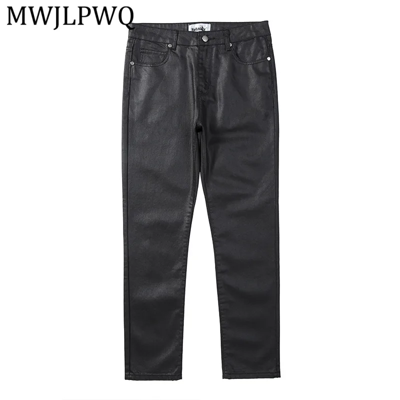 

Джинсы MWJLPWQ High Street Trend прямого кроя, мужские, в американском стиле, простые, базовые, черные, повседневные, свободные, длинные брюки, весенняя мода 13752