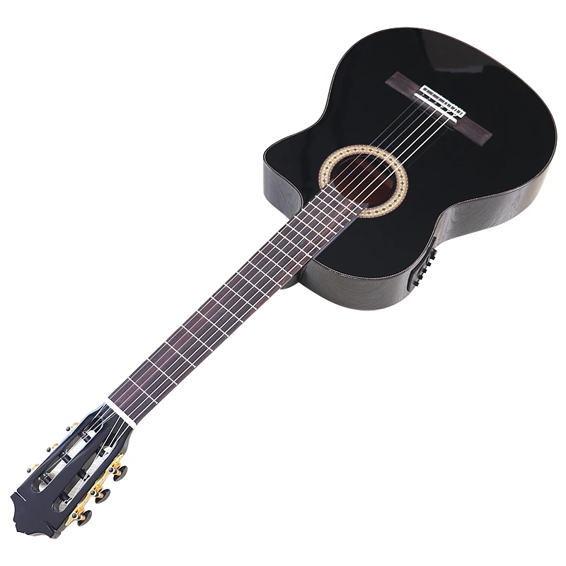 Nylon String Classical Guitar 36/39/40 Inch Laminated Spruce Wood Guitar Black Color 6 Strings With Classic Head