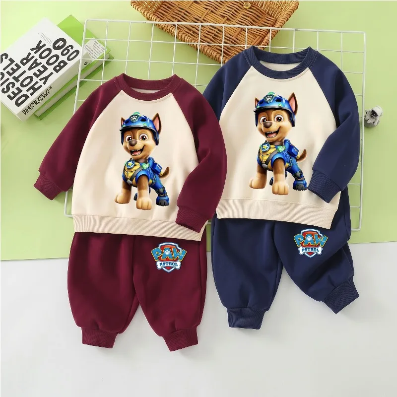 Autumn New Style Cartoon Printed Kids Casual Pullover and Long Pant Two Piece Sets Boys O Neck Hoodies Suit Fashion Tracksuit